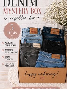 Reseller Denim Mystery Box | Name Brand Jeans Bundle-5 Pieces